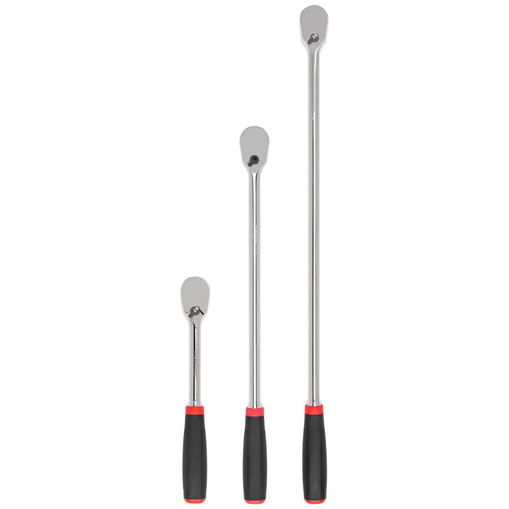 Ratchet Sets; Drive Size: 1/2 in; Overall Length (Inch): 10-1/2, 24, 18; Head Shape: Pear; Head Features: Compact; Head Style: Reversible, Fixed; Material: Steel; Handle Type: Compact; Finish: Full-Polished