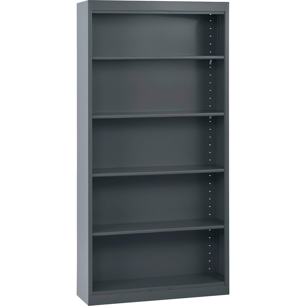 Bookcases; Overall Height: 72 in; Overall Width: 36; Overall Depth: 12; Material: Steel; Color: Charcoal; Shelf Weight Capacity: 200; Mobility: No; Modular: No