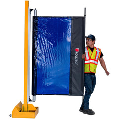 Welding Curtain & Screen Kits; Type: Welding Screen; Kit Type: Retractable Screen; Curtain/Screen Material: Vinyl; Frame Material: Aluminum; Material: PVC; Color: Opaque Blue; Includes: Weld Screen, Roller, Mounting Brackets, J-hooks