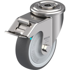 Top Plate Casters; Mount Type: Plate; Number of Wheels: 1.000; Wheel Diameter (Inch): 8; Wheel Material: Rubber; Wheel Width (Inch): 2; Wheel Color: Gray