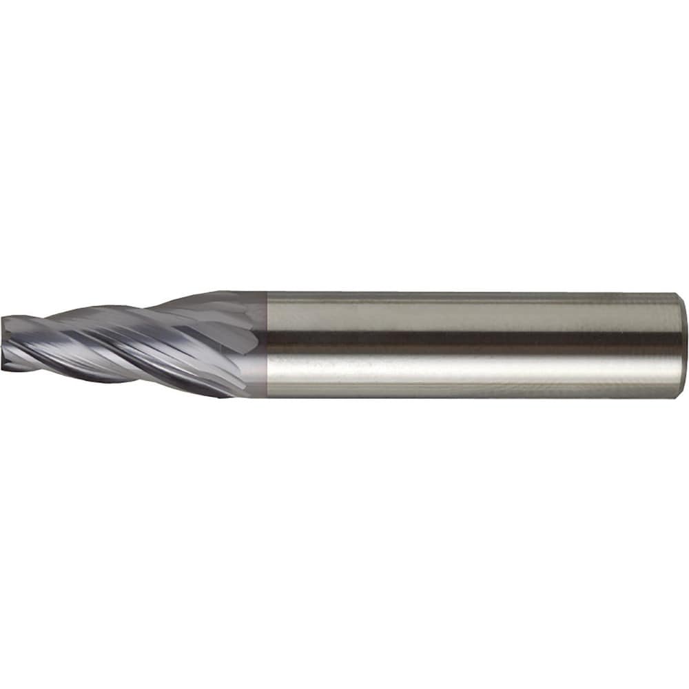 Tapered End Mill: 7 deg Angle per Side, 3.00 mm Small Dia, 10.00 mm LOC, 4 Flute, Square End