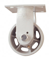 Rigid Top Plate Caster: Phenolic, 4" Wheel Dia, 2" Wheel Width, 800 lb Capacity, 5-5/8" OAH