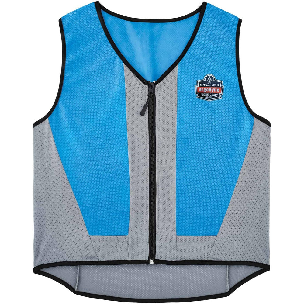 Cooling Vests; Cooling Technology: Evaporative Cooling Vest; Breakaway: No; Expandable: No; Size: 5X-Large; Color: Blue; Maximum Cooling Time (Hours): 4; Material: PVA; Activation Method: Water Activation; Closure Type: Zipper