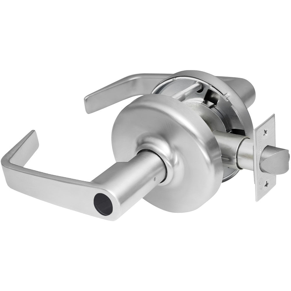 Lever Locksets; Lockset Type: Classroom; Key Type: Keyed Different; Back Set: 2-3/4; Cylinder Type: Less Core; Material: Metal; Door Thickness: 1-3/8 to 1-3/4; Finish: Satin Chrome