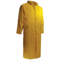 Rain Coat:  Size Medium,  ASTM D6413,  Yellow,  PVC & Nylon