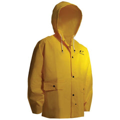 Rain Jacket:  Size Small,  ASTM D6413,  Yellow,  Nylon & PVC