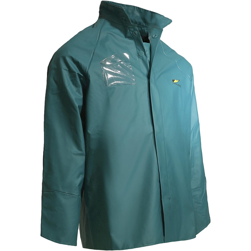 Rain Jacket:  Size Small,  ASTM D6413,  Green,  PVC