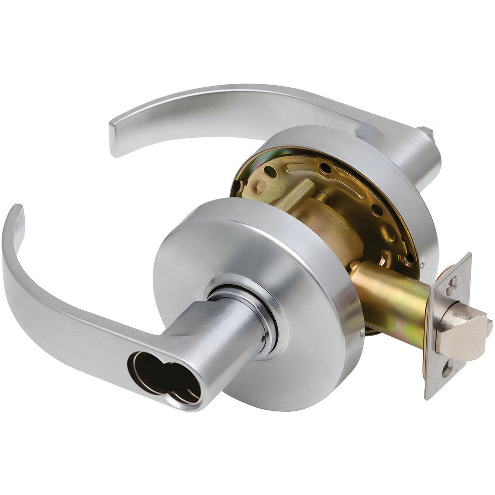 Lever Locksets; Lockset Type: Storeroom; Key Type: Keyed Different; Back Set: 2-3/4; Cylinder Type: Less Core; Material: Metal; Door Thickness: 1-3/8 to 1/3-4; Finish: Satin Chrome