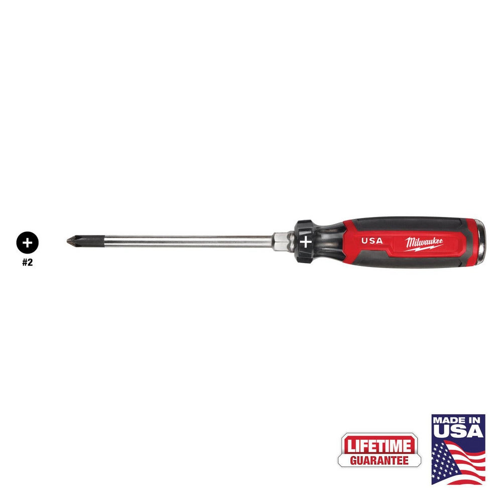 Phillips Screwdrivers; Overall Length (Decimal Inch): 10.8000; Handle Type: Cushion Grip; Phillips Point Size: #2; Handle Color: Red