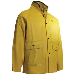 Rain Jacket:  Size 4X-Large,  ASTM D6413,  Yellow,  Nylon & PVC