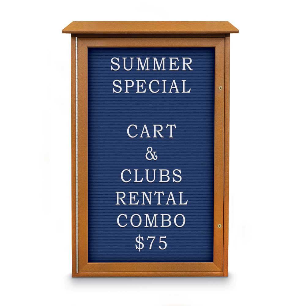 Enclosed Letter Board: 42" Wide, 26" High, Laminate, Blue