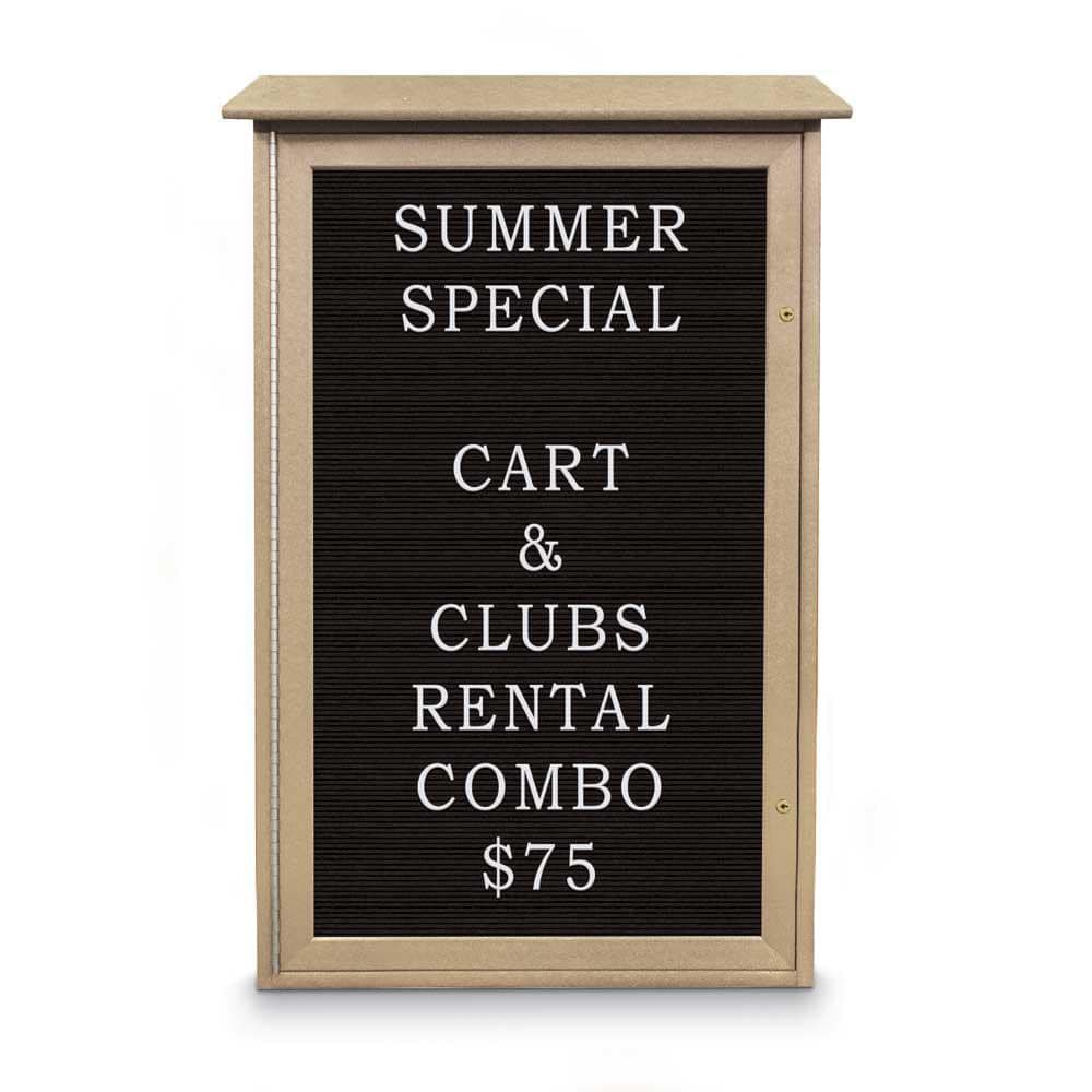 Enclosed Letter Board: 42" Wide, 26" High, Laminate, Black