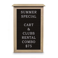 Enclosed Letter Board: 42" Wide, 26" High, Laminate, Black