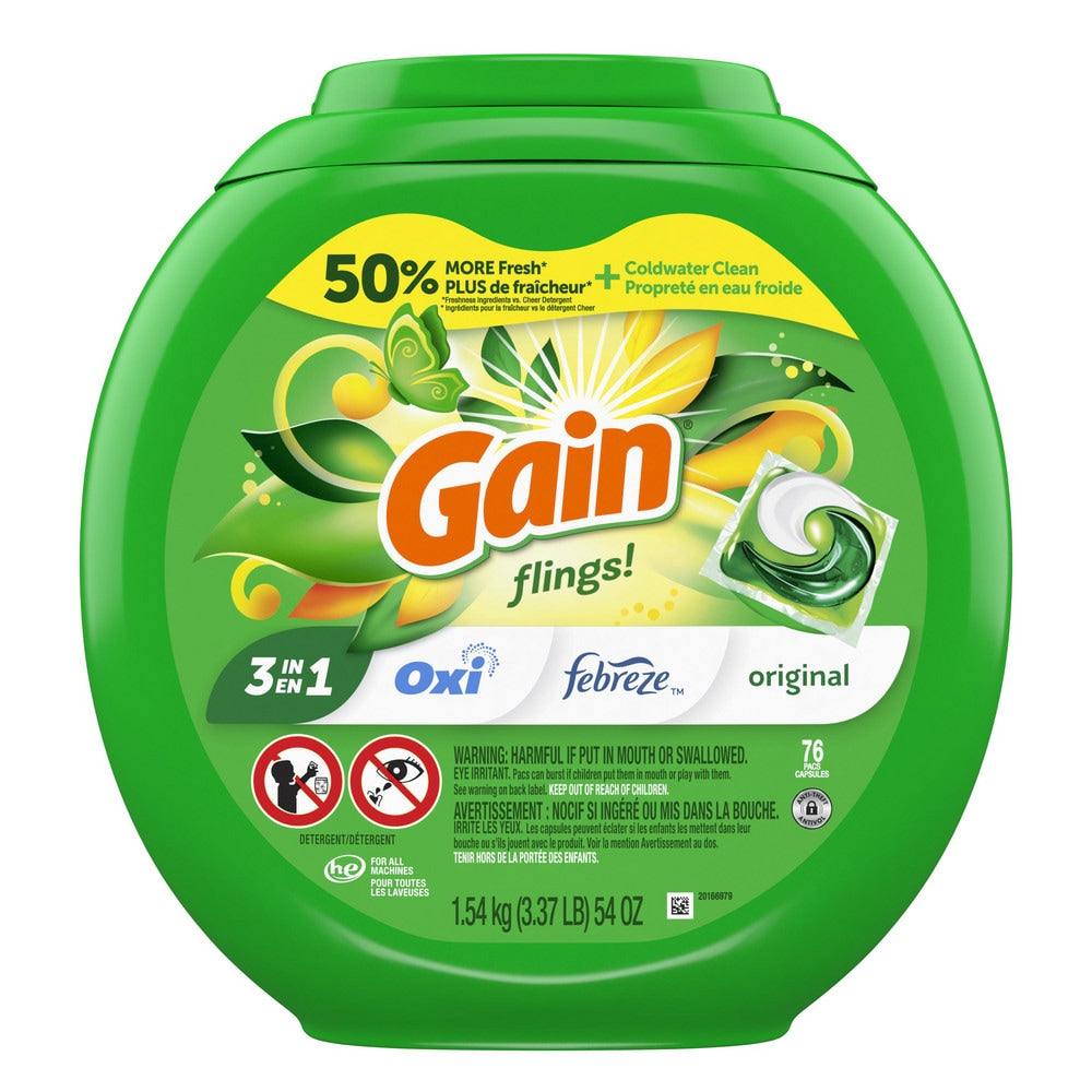 Gain flings Laundry Detergent Pacs, 76 Count