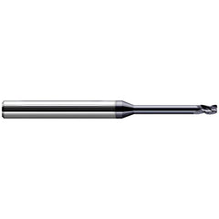 Corner Radius End Mill: 3/16" Dia, 9/32" LOC, 0.0150" Radius, 3 Flute, Solid Carbide