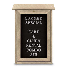 Enclosed Letter Board: 18" Wide, 29" High, Laminate, Black