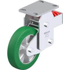 Top Plate Casters; Mount Type: Plate; Number of Wheels: 1.000; Wheel Diameter (Inch): 6; Wheel Material: Polyurethane; Wheel Width (Inch): 2; Wheel Color: Green