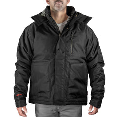 Work Jacket: Size 2X-Large, 420D Polyurethane Coated Nylon & Polyester, Zipper & Snaps Closure