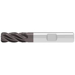 Corner Radius End Mill: 20.00 mm Dia, 41.00 mm LOC, 2.00 mm Radius, 4 Flute, Solid Carbide