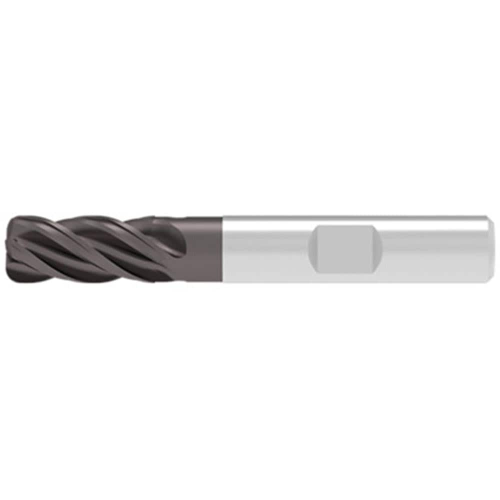 Corner Radius End Mill: 16.00 mm Dia, 36.00 mm LOC, 3.00 mm Radius, 4 Flute, Solid Carbide