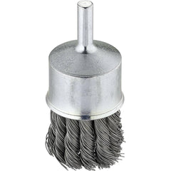 End Brush: 1-1/8" Dia, Carbon Steel, Knotted Wire