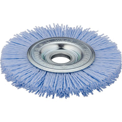 Wheel Brush: 6" Wheel Dia, 1" Face Width, 0.0400" Wire Dia,  Crimped