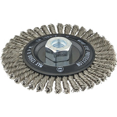 Wheel Brush: 6" Wheel Dia, 1/4" Face Width, 0.0200" Wire Dia,  Crimped