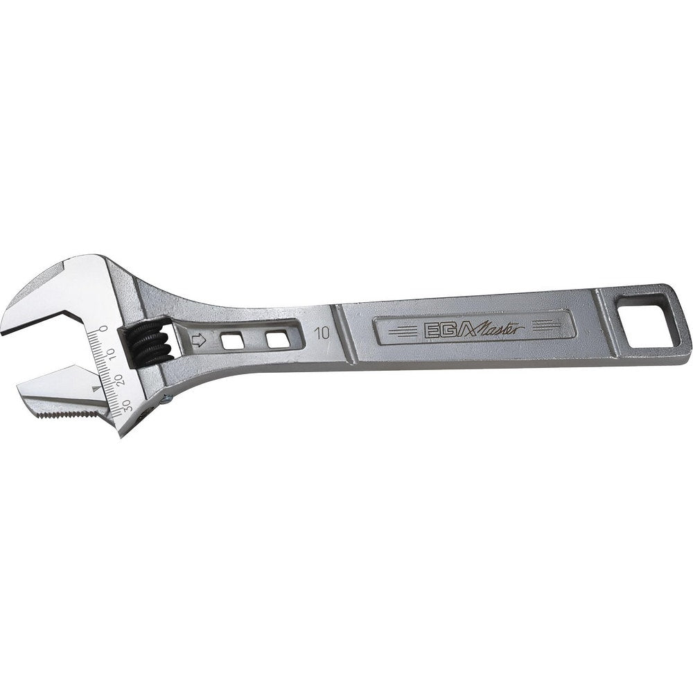 Adjustable Wrench: 10" OAL, 1-1/8" Jaw Capacity