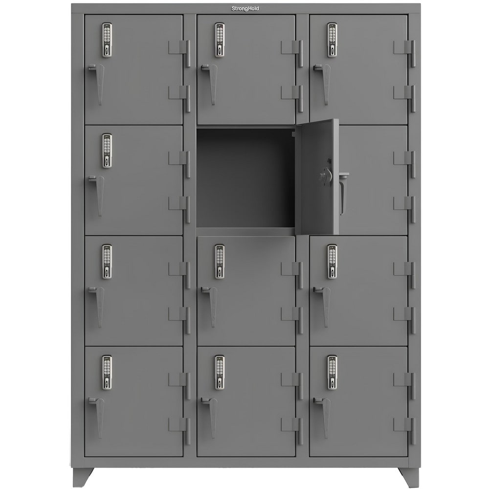 3-Wide Locker: 54" Wide, 75" High, Electronic Lock