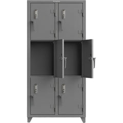 2-Wide Locker: 36" Wide, 75" High, Electronic Lock