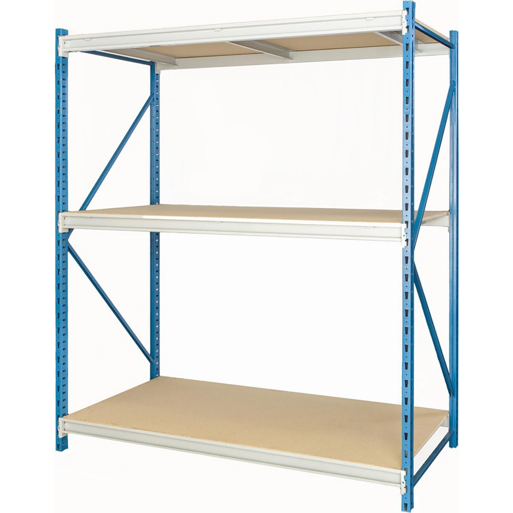 Storage Racks; Rack Type: Bulk Rack Starter Unit; Overall Width (Inch): 96; Overall Height (Inch): 87; Overall Depth (Inch): 48; Material: Steel; Color: Marine Blue, Light Gray; Finish: Powder Coated