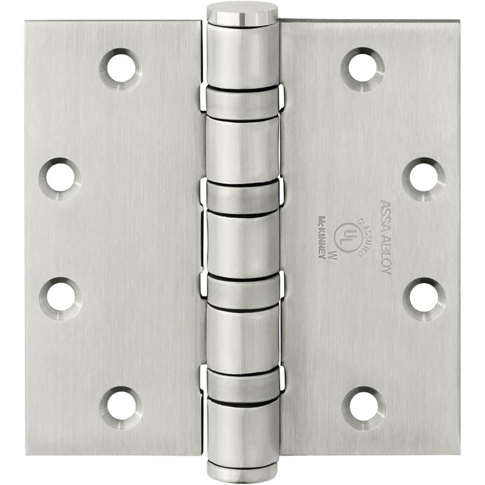 Commercial Hinges; Mount Type: Full-Mortise; Hinge Material: Steel; Length (Inch): 5; Finish: Satin Stainless Steel; Door Leaf Height (Decimal Inch): 5.0000; Door Leaf Width (Decimal Inch): 2.2500; Frame Leaf Height (Decimal Inch): 5.0000