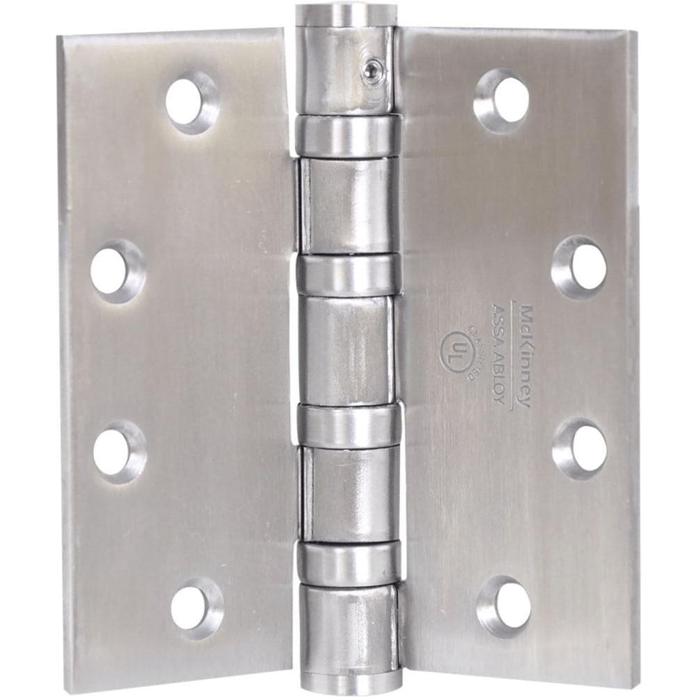 Commercial Hinges; Mount Type: Full-Mortise; Hinge Material: Brass; Length (Inch): 4-1/2; Finish: Satin Chrome; Door Leaf Height (Decimal Inch): 4.5000; Door Leaf Width (Decimal Inch): 2.2500; Frame Leaf Height (Decimal Inch): 4.5000