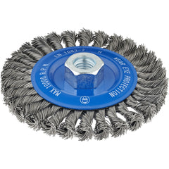 Wheel Brush: 4" Wheel Dia, 1/4" Face Width, 0.0200" Wire Dia,  Crimped