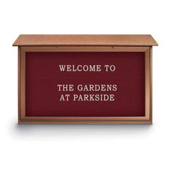 Enclosed Letter Board: 45" Wide, 30" High, Fabric, Berry