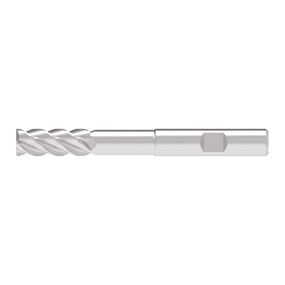 Corner Chamfer End Mill: 8.00 mm Dia, 21.00 mm LOC, 4 Flute, 0.20 mm Chamfer Width, Solid Carbide