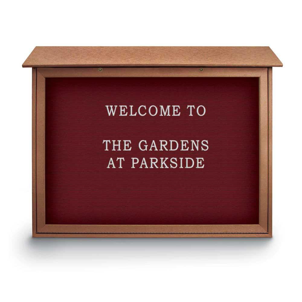 Enclosed Letter Board: 45" Wide, 36" High, Fabric, Berry