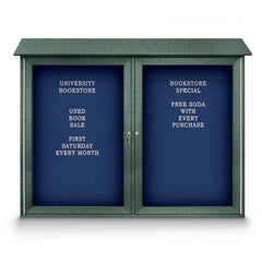 Enclosed Letter Board: 45" Wide, 36" High, Laminate, Blue