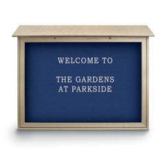 Enclosed Letter Board: 45" Wide, 36" High, Laminate, Blue