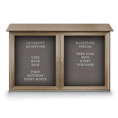 Enclosed Letter Board: 45" Wide, 30" High, Fabric, Gray