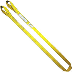 Twisted Eye & Eye, Type 4 Web Sling: 6' Long, 4" Wide, 6400 lb Vertical Capacity, Polyester