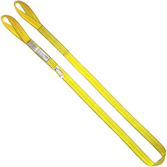 Twisted Eye & Eye, Type 4 Web Sling: 14' Long, 3" Wide, 9300 lb Vertical Capacity, Nylon