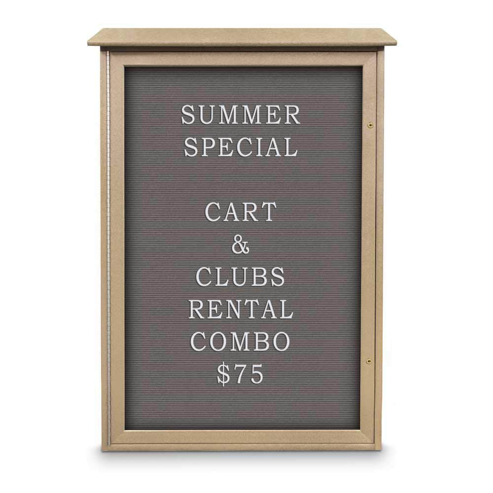 Enclosed Letter Board: 48" Wide, 32" High, Fabric, Gray