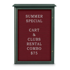 Enclosed Letter Board: 48" Wide, 32" High, Fabric, Berry