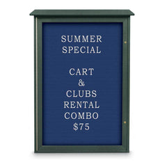 Enclosed Letter Board: 48" Wide, 32" High, Laminate, Blue