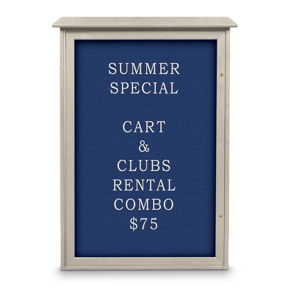 Enclosed Letter Board: 48" Wide, 32" High, Laminate, Blue