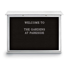 Enclosed Letter Board: 52" Wide, 40" High, Laminate, Black