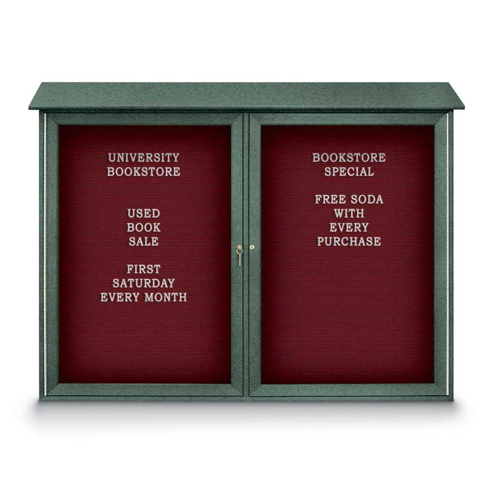 Enclosed Letter Board: 52" Wide, 40" High, Fabric, Berry