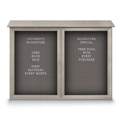 Enclosed Letter Board: 52" Wide, 40" High, Fabric, Gray