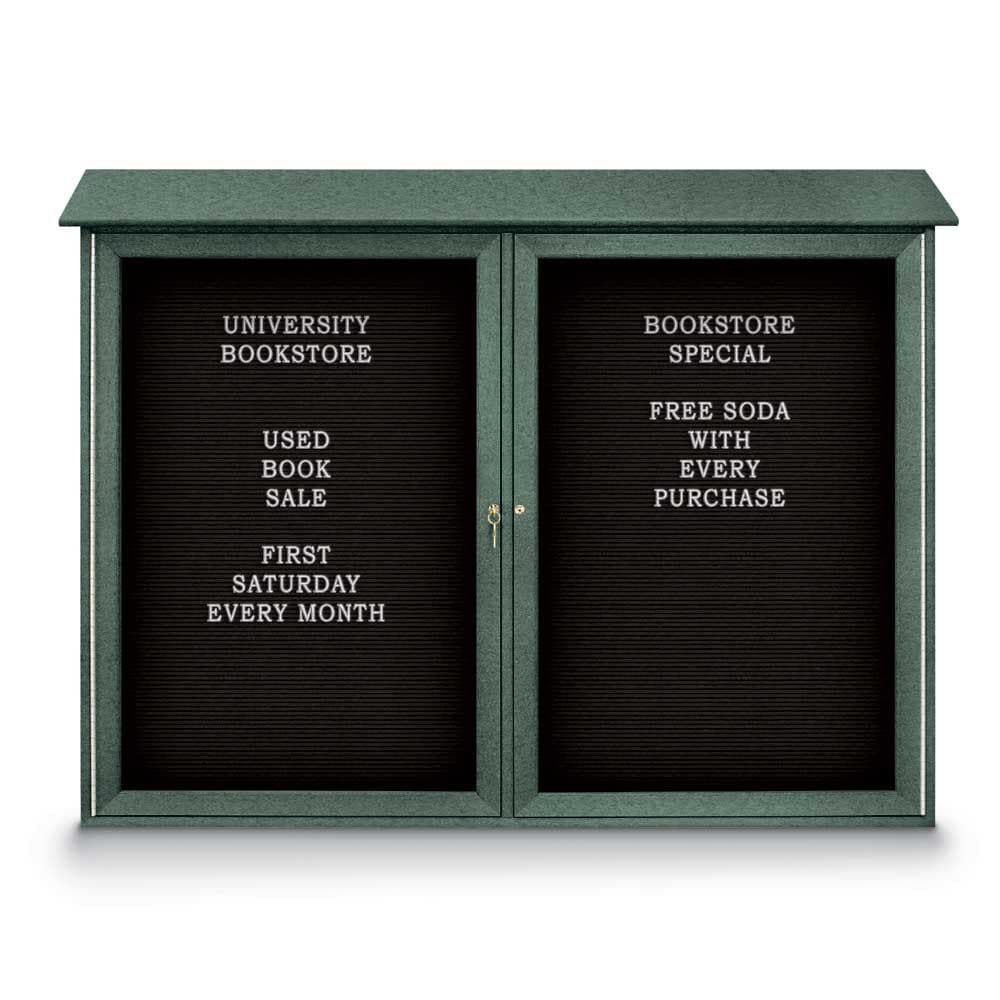 Enclosed Letter Board: 52" Wide, 40" High, Laminate, Black